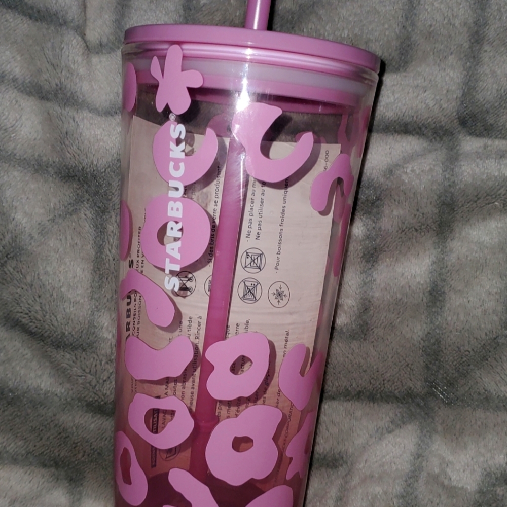 NWT Starbucks pink cheetah tumblr